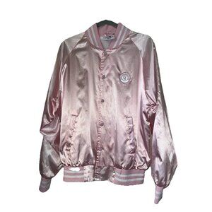 Vintage Pink “Oak Collaborative”Bomber Baseball Jacket Girls Adult Medium